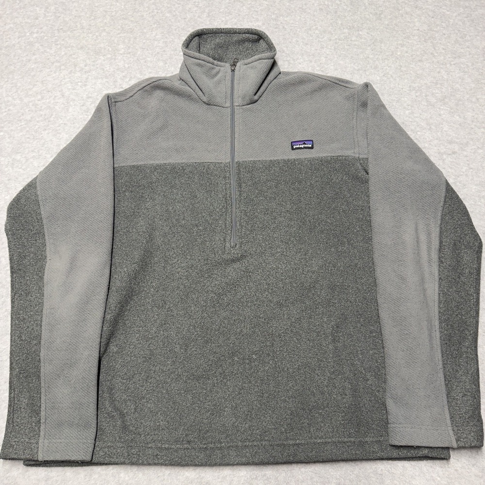 Patagonia Synchilla Marsupial Pullover Mens Large Gray 1/4 Zip Fleece Hiking